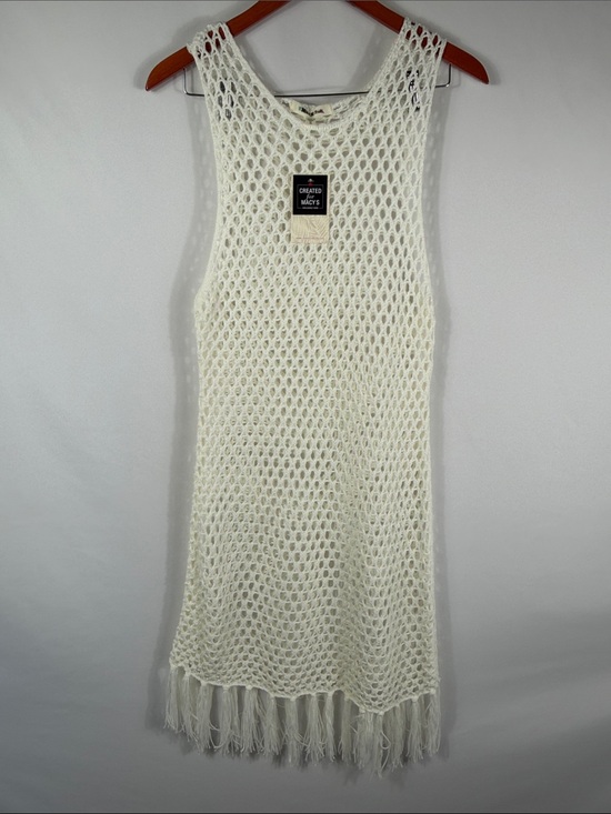 Miken Other - Miken Swim Cream Open Crochet Fringe Tank Midi Dress Coverup. Womens Size XL
